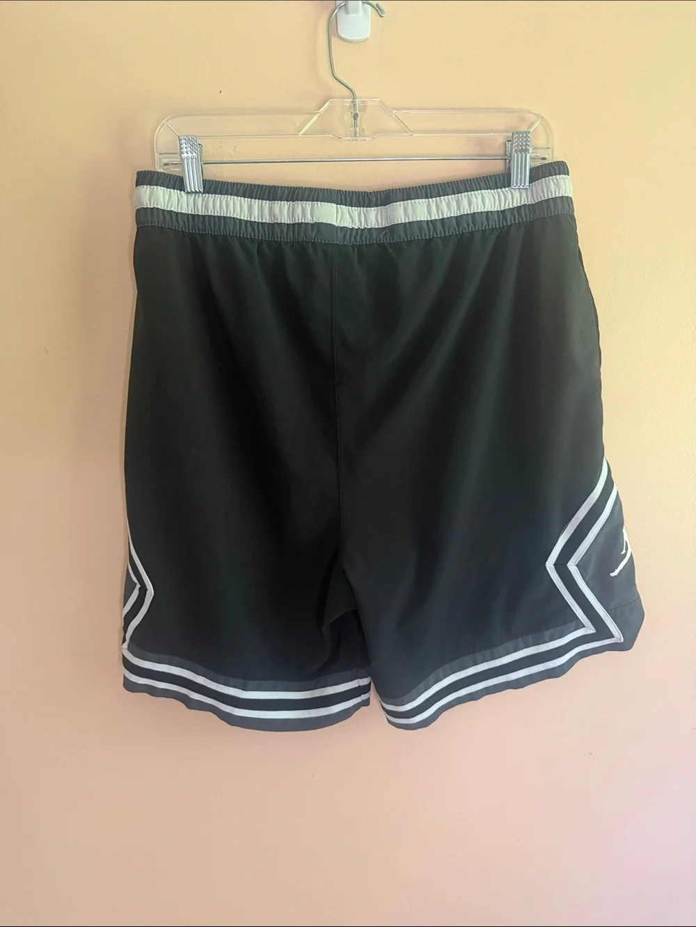 Jordan Black Athletic Basketball Shorts with White Trim